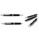 Stilou-Pilot-Capless-Rhodium-negru-mat-varf-mediu