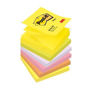 Notite adezive Post-it® 76x76mm rainbow z neon asortate 100 file/bucata 6 bucati/pachet