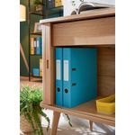 Biblioraft-Leitz-180°-Cosy-carton-laminat-A4-52-mm-albastru-celest