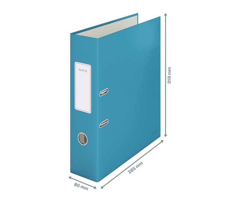 Biblioraft-Leitz-180°-Cosy-carton-laminat-A4-80-mm-albastru-celest
