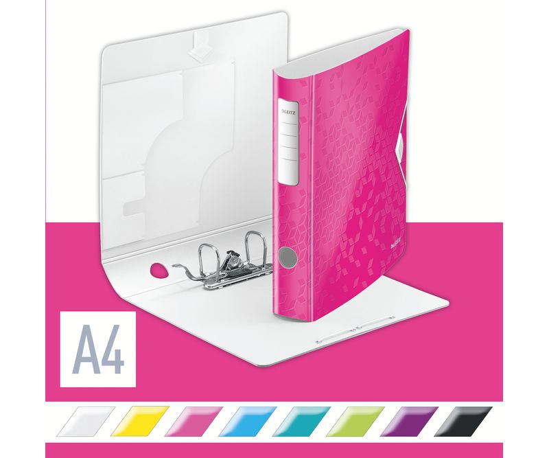 Biblioraft-Leitz-Active-WOW-180-PP-A4-6.5-cm-roz-metalizat