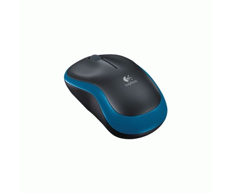 Mouse-Optic-Logitech-M185-USB-Wireless-Black-Blue