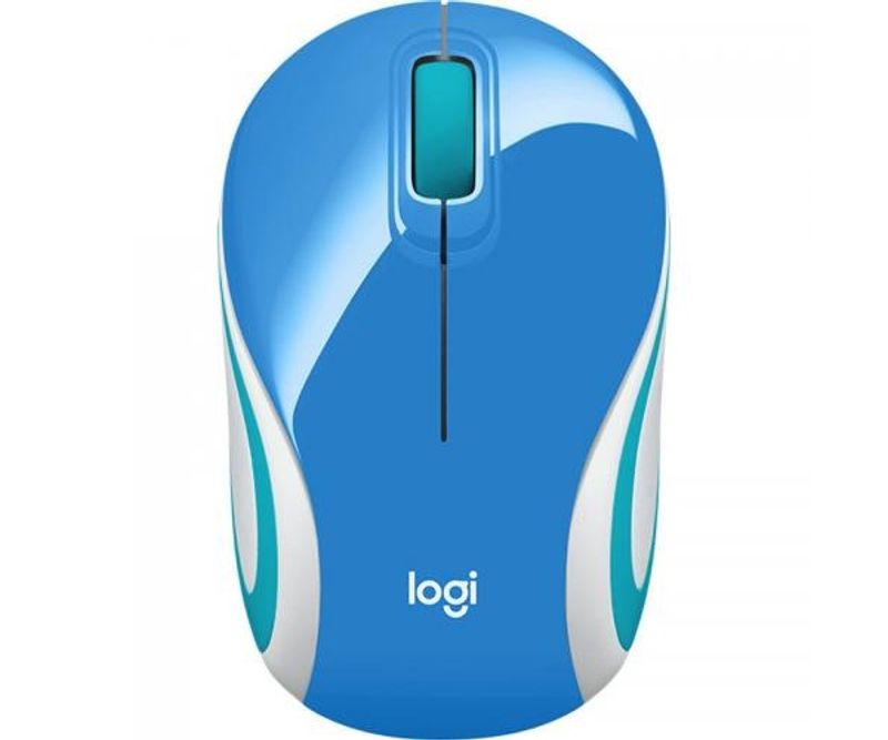 Mouse-Optic-Logitech-M187-USB-Wireless-Blue-White