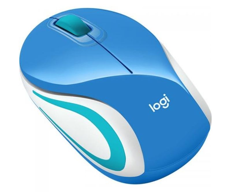 Mouse-Optic-Logitech-M187-USB-Wireless-Blue-White