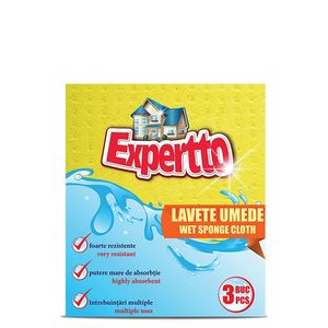 Set 3 lavete umede 15x15.5cm Expertto