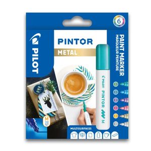 Set markere cu vopsea Pilot Pintor Metalic M culori metalice 0.7mm