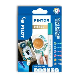 Set markere cu vopsea Pilot Pintor culori metalice varf EF