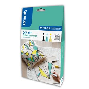 Set markere cu vopsea Pilot Pintor DIY Cushion Cover negru/verde/galben