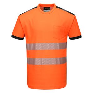 Tricou protectie reflectorizant portocaliu/negru Portwest Hi-Vis Marime XS