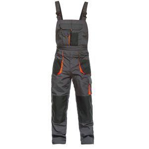 Pantaloni de protectie cu pieptar negru Rhino Atlas Marime M