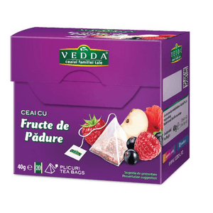 Ceai Vedda fructe de padure 20 piramide x 2g