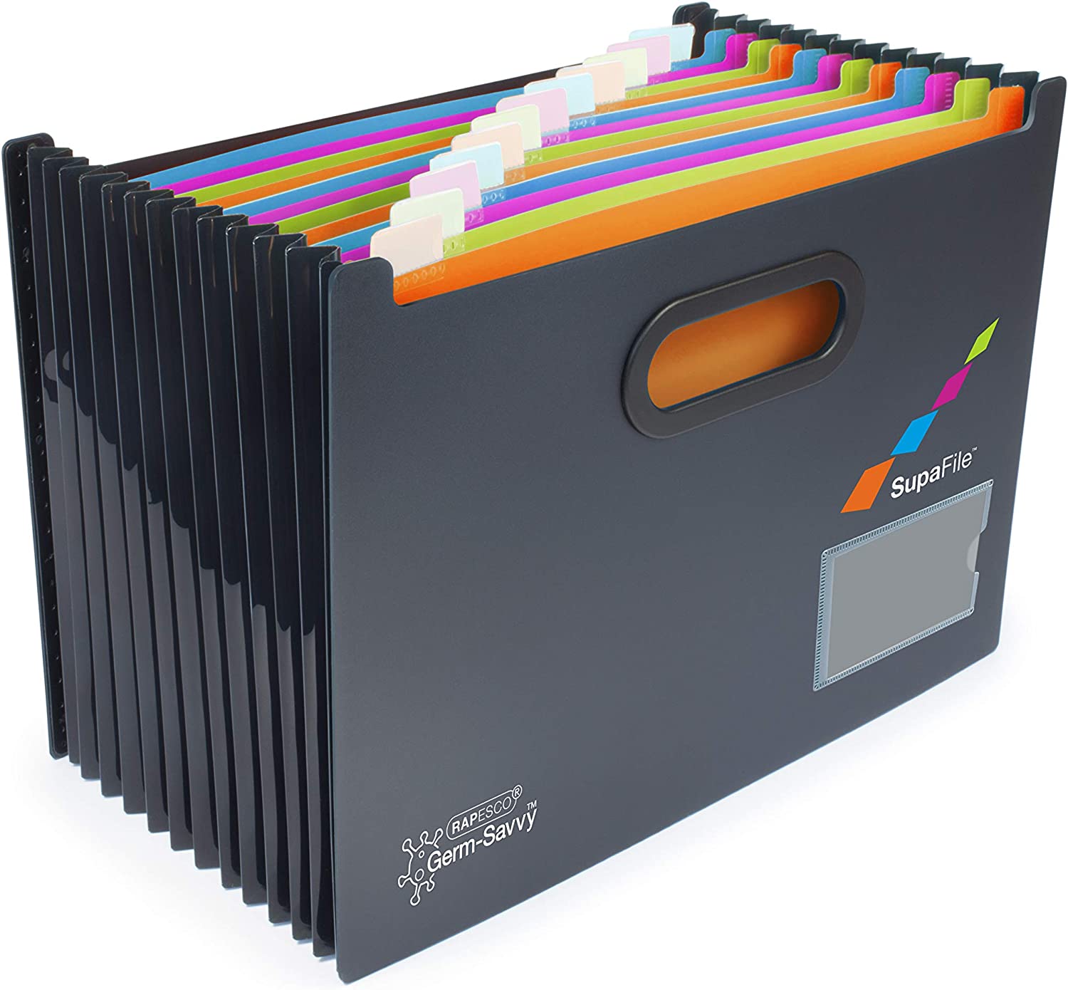 Suport documente extensibil Rapesco Germ-Savvy, 13 compartimente