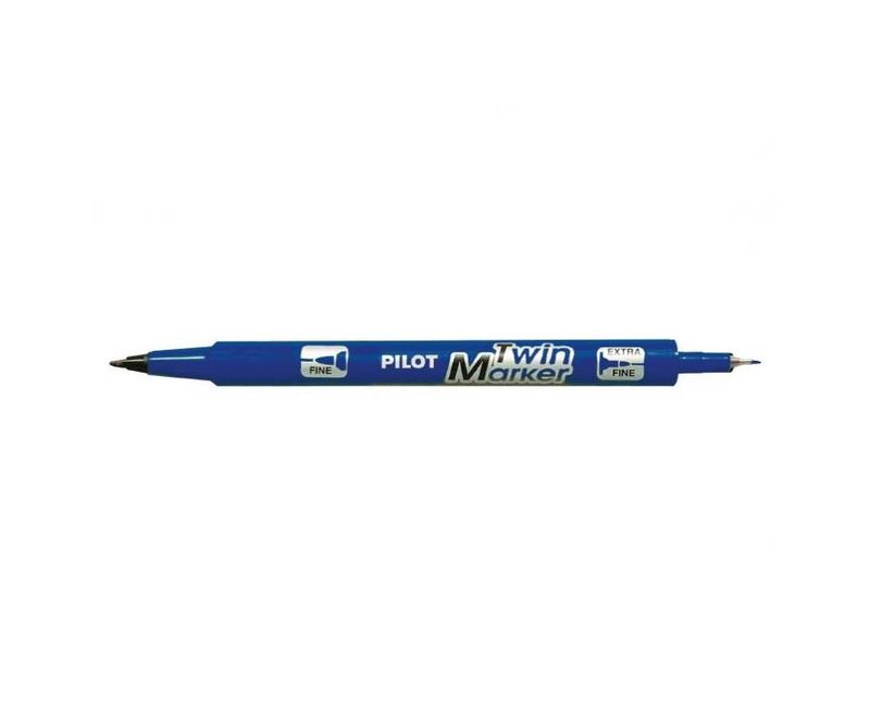 Marker-permanente-Pilot-Twin-BegreeN-0.4-mm-albastru