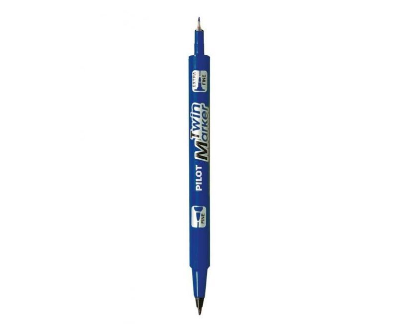 Marker-permanente-Pilot-Twin-BegreeN-0.4-mm-albastru