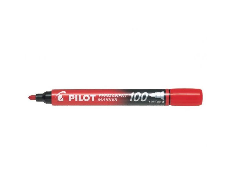 Marker-permanent-Pilot-100-varf-rotund-1.0-mm-rosu