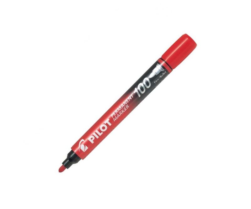 Marker-permanent-Pilot-100-varf-rotund-1.0-mm-rosu