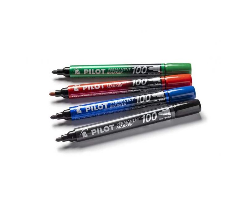 Marker-permanent-Pilot-100-varf-rotund-1.0-mm-rosu