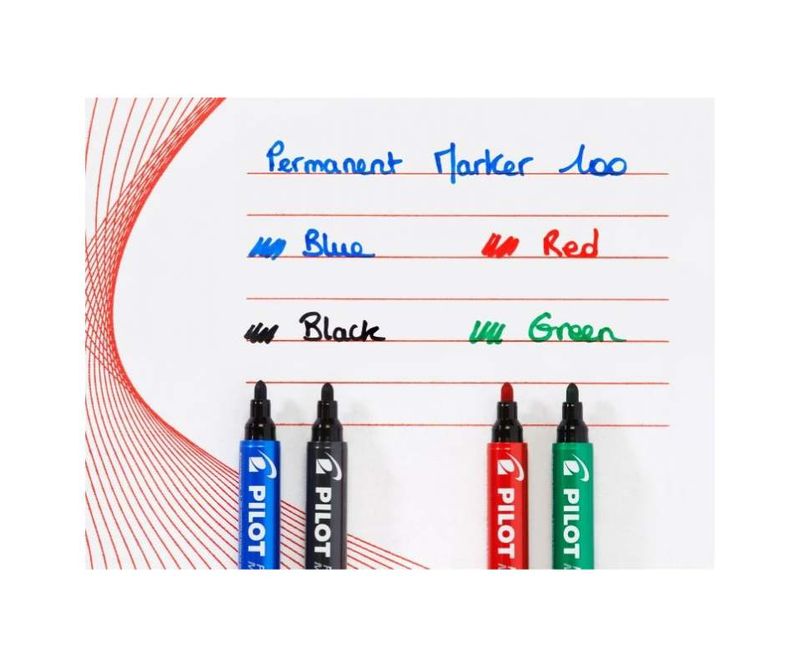 Marker-permanent-Pilot-100-varf-rotund-1.0-mm-rosu