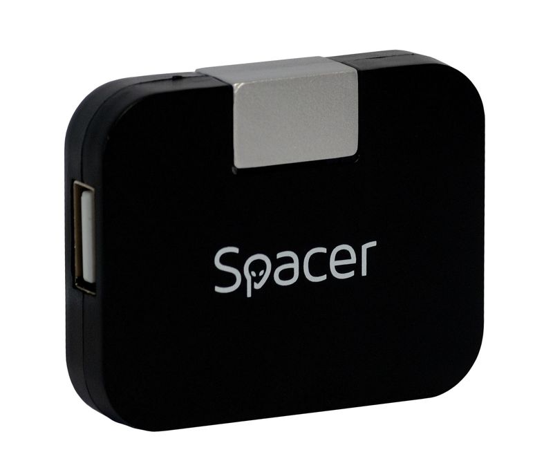 Hub-extern-Spacer-usb-2.0-x-4-usb-2.0-cablu-1m-negru