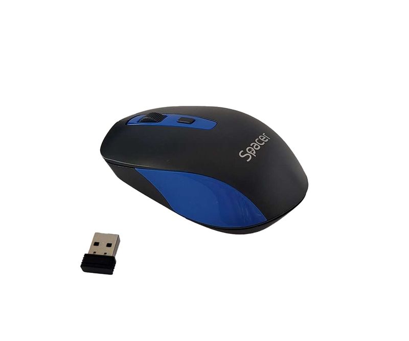 Mouse-optic-wireless-Spacer-negru-cu-albastru