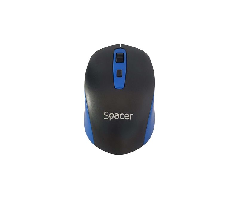 Mouse-optic-wireless-Spacer-negru-cu-albastru