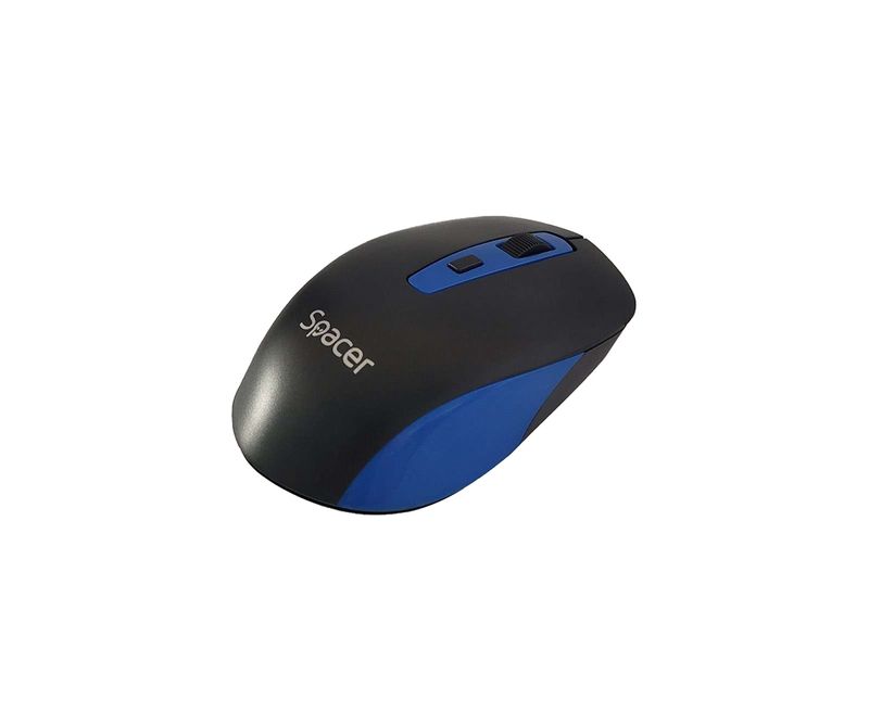 Mouse-optic-wireless-Spacer-negru-cu-albastru