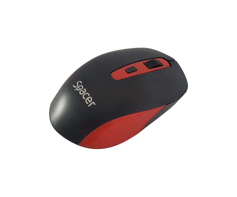 Mouse-wireless-Spacer-scroll-4-1-negru-cu-rosu