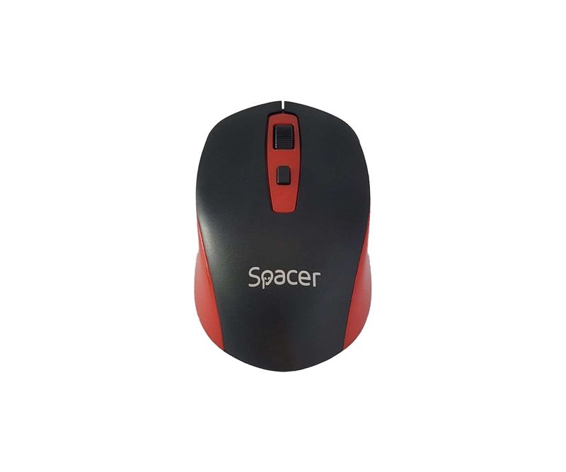 Mouse-wireless-Spacer-scroll-4-1-negru-cu-rosu