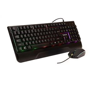 Kit gaming Spacer Invictus usb rainbow + mouse black