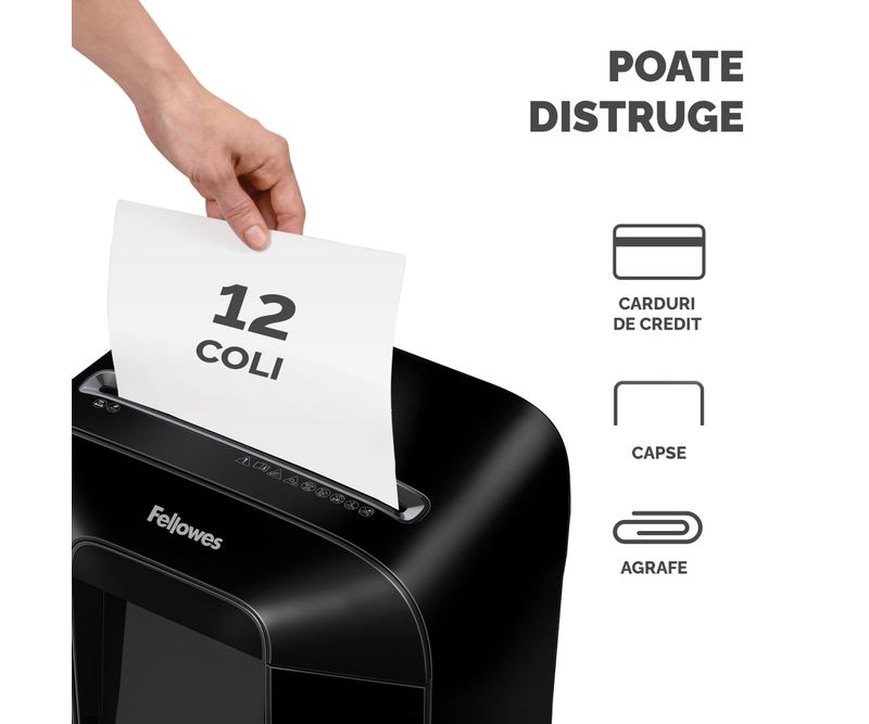 Distrugator-documente-manual-cross-cut-12-coli-Fellowes-LX85-12-coli-negru-3