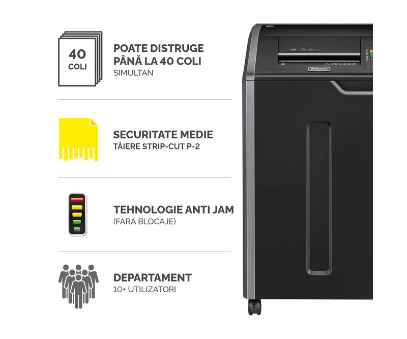 Distrugator-documente-manual-strip-cut-40-coli-Fellowes-425i-2