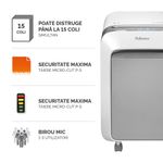 Distrugator-documente-manual-micro-cut-15-coli-Fellowes-LX-211-alb-2