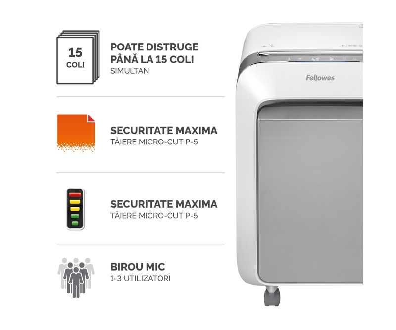 Distrugator-documente-manual-micro-cut-15-coli-Fellowes-LX-211-alb-2