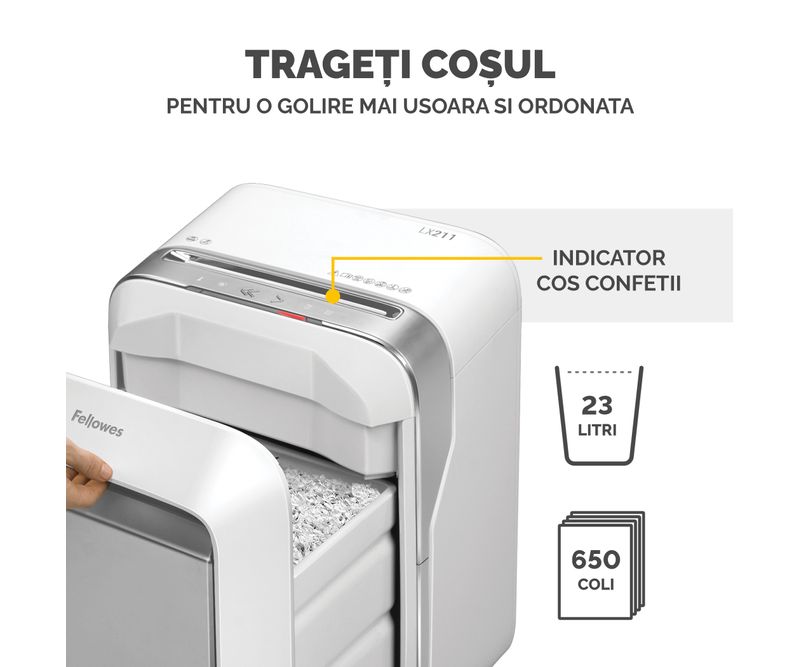 Distrugator-documente-manual-micro-cut-15-coli-Fellowes-LX-211-alb-8