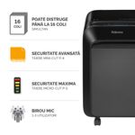 Distrugator-documente-manual-mini-cut-16-coli-Fellowes-LX210-negru-2