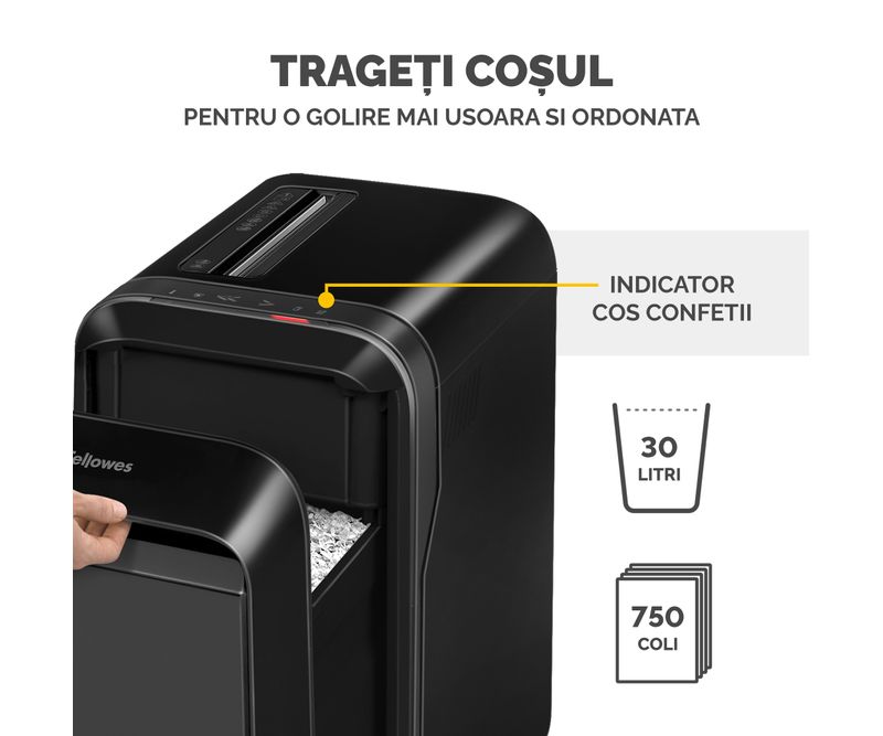 Distrugator-documente-manual-mini-cut-20-coli-Fellowes-LX220-negru