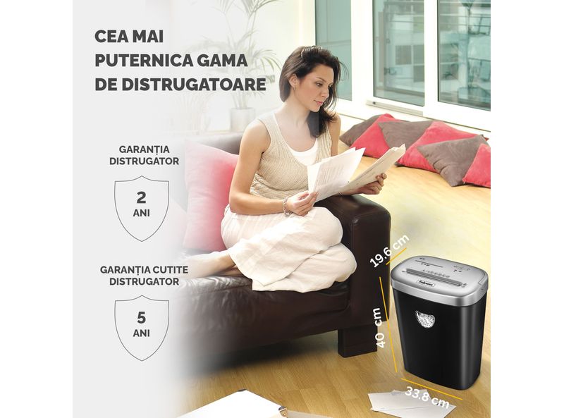 Distrugator documente manual cross cut 10 coli Fellowes 53C