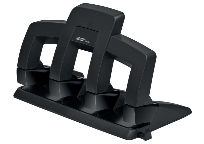 Perforator negru metalic 4 perforatii 30 coli Rapid