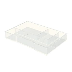 Suport accesorii birou dreptunghiular plastic 4 compartimente transparent Leitz Plus