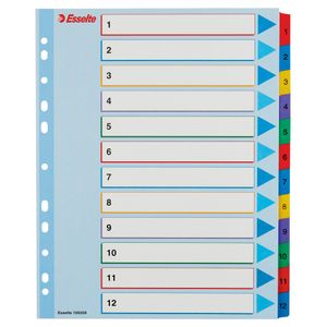 Index carton Esselte 1-12 reinscriptibil