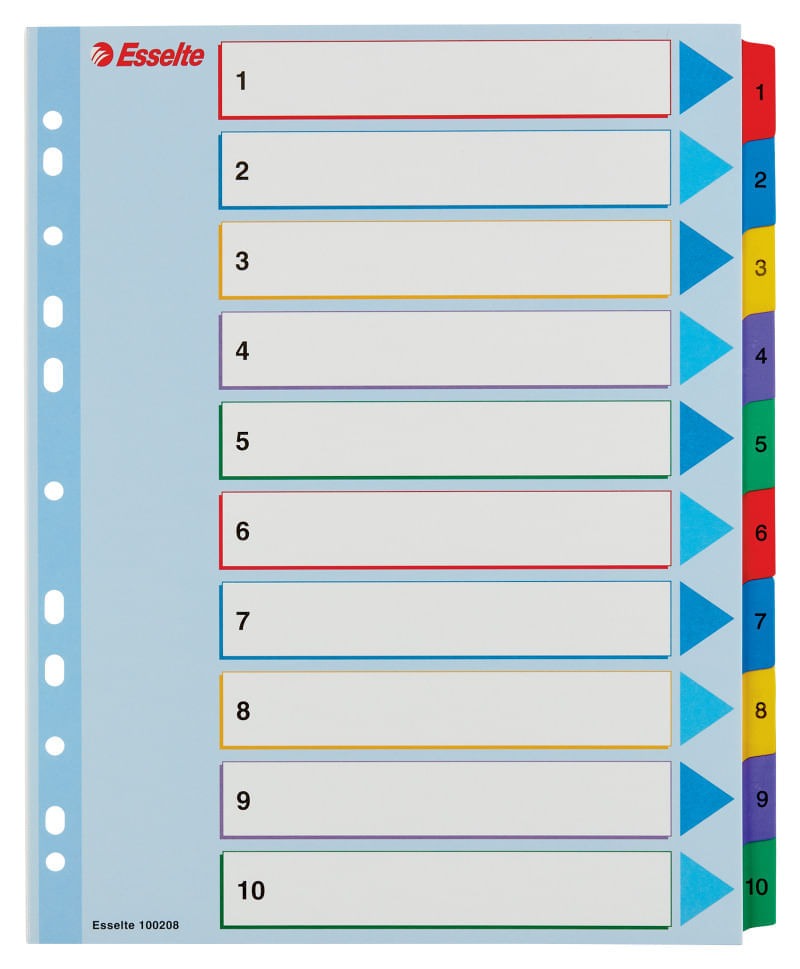 Index Esselte A4 Maxi 1-10 reinscriptibil