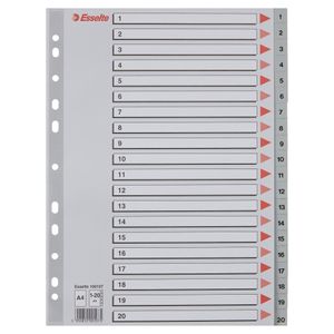 Index Esselte A4 numerotat 1-20