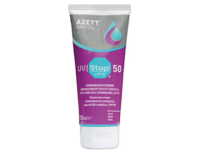 Crema de protectie impotriva radiatiilor UVA UVB UVC Azett 100 ml