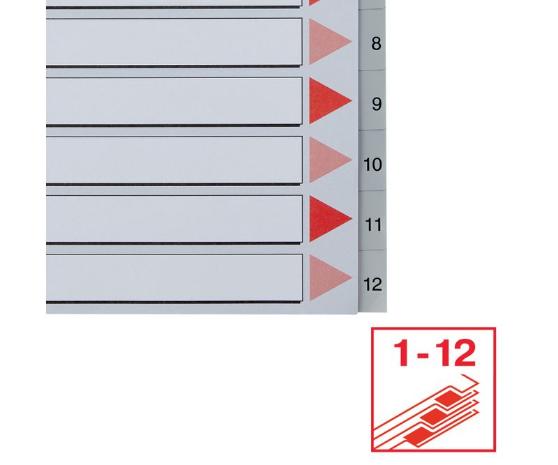 Index-Esselte-plastic-reciclabil-A4-MAXI-1-12-gri