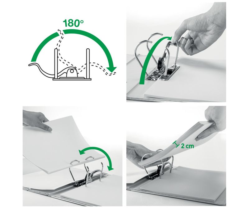 Biblioraft-Leitz-180°-WOW-carton-laminat-partial-reciclat-certificare-FSC-A4-80-mm-rosu