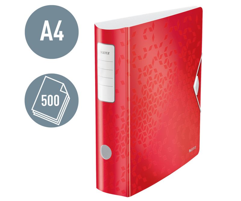 Biblioraft-Leitz-180-Active-WOW-polyfoam-partial-reciclat-A4-82-mm-rosu-0