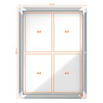 Avizier-NOBO-Premium-Plus-interior-otel-emailat-4x-A4-cu-usa-si-cheie-magnetic-alb