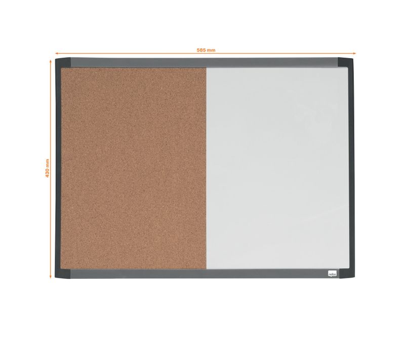 Tabla-NOBO-Combo-58x43-cm-magnetica-si-pluta-include-marker-si-magneti-alb-rama-alba-gri-sau-neagra