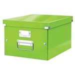 Cutie-depozitare-Leitz-WOW-Click---Store-carton-laminat-partial-reciclat-pliabila-cu-capac-si-maner-28x20x37-cm-verde