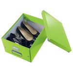 Cutie-depozitare-Leitz-WOW-Click---Store-carton-laminat-partial-reciclat-pliabila-cu-capac-si-maner-28x20x37-cm-verde